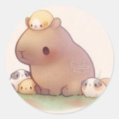 Cabybara Ronde Sticker (Voorkant)