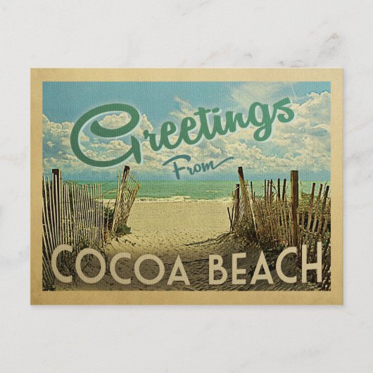 Caca Beach Vintage Travel Briefkaart (Voorkant)