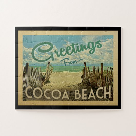 Caca Beach Vintage Travel Legpuzzel (Horizontaal)