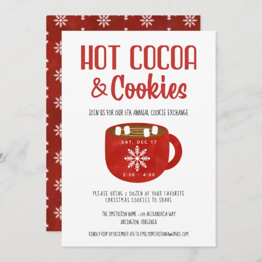 Caca Cookies Snowflakes Holiday Kerstfeest Kaart (Voorkant / Achterkant)