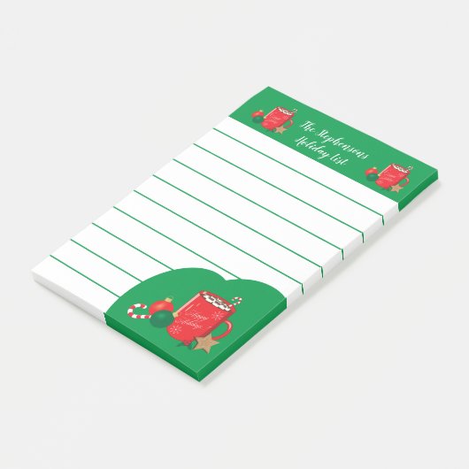Caca Cup Red Green Holiday Family Post-It Notes (Schuin)