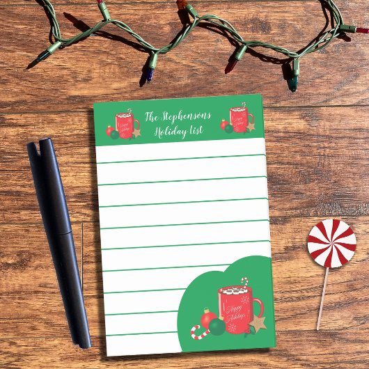 Caca Cup Red Green Holiday Family Post-It Notes