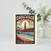 Cacao Beach City Florida kustlijn geschenken Briefkaart (Staand voorkant)