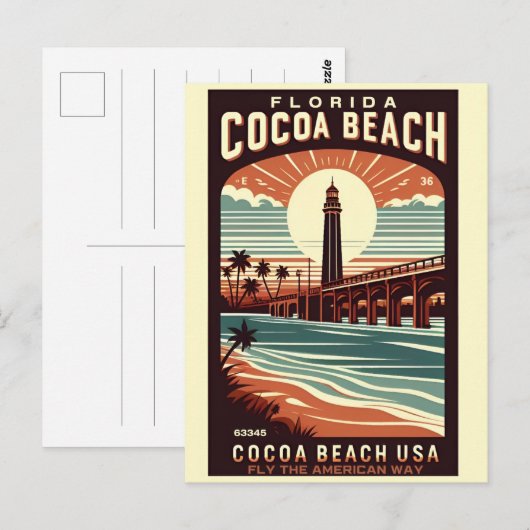 Cacao Beach City Florida kustlijn geschenken Briefkaart (Voorkant / Achterkant)