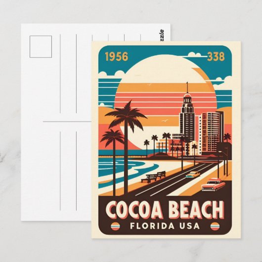 Cacao Beach City Florida kustlijn geschenken Briefkaart (Voorkant / Achterkant)