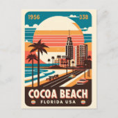 Cacao Beach City Florida kustlijn geschenken Briefkaart (Voorkant)