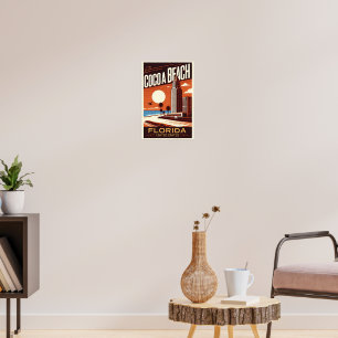 Cacao Beach City Florida kustlijn geschenken Poster