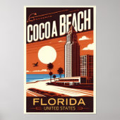 Cacao Beach City Florida kustlijn geschenken Poster (Voorkant)