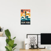 Cacao Beach City Florida kustlijn geschenken Poster (Thuiskantoor)