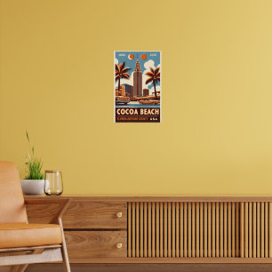 Cacao Beach City Florida kustlijn geschenken Poster