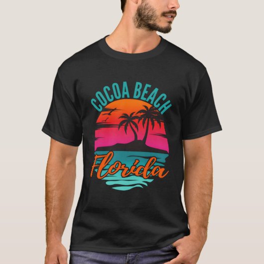 Cacao Beach Florida Palm Tree Island K T-shirt (Voorkant)