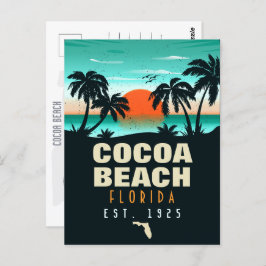 Cacao Beach Florida Retro Sunset Souvenirs 60s Briefkaart