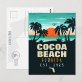 Cacao Beach Florida Retro Sunset Souvenirs 60s Briefkaart (Voorkant / Achterkant)