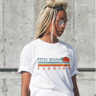 Cacao Beach Florida Retro Sunset Souvenirs 60s T-shirt