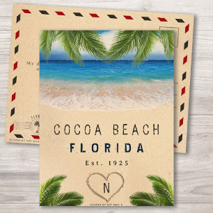 Cacao Beach Florida Zand Tropische palmbladeren Briefkaart