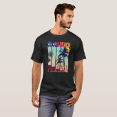 Cacao Beach Retro  stijl Palm Tree Premium T-shirt (Voorkant volledig)