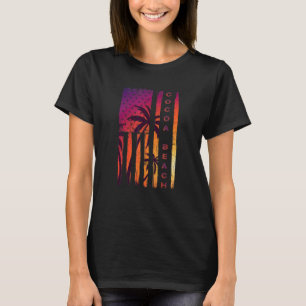 Cacao Beach Vacation Florida Sunset Palm Tree USA T-shirt