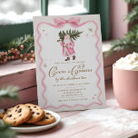 Cacao & Cookies Kerstfeest Retro Pink Santa Kaart<br><div class="desc">Nodig je vrienden en familie uit om het vakantieseizoen met warmte en zoetheid te vieren via deze heerlijke Cocoa & Cookies op uitnodiging van de kerstboom. Ontworpen met liefde en creativiteit, de uitnodiging is voorzien van onze handgeschilderde waterverf afbeelding van een roze Kerstman, vrolijk met een dampende kop cacao. Boven...</div>