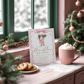Cacao & Cookies Kerstfeest Retro Pink Santa Kaart