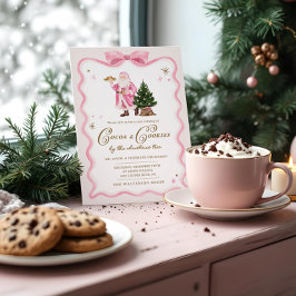 Cacao & Cookies Kerstfeest Retro Pink Santa Kaart