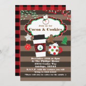 Cacao & Cookies Kerstfeest Uitnodiging (Voorkant / Achterkant)