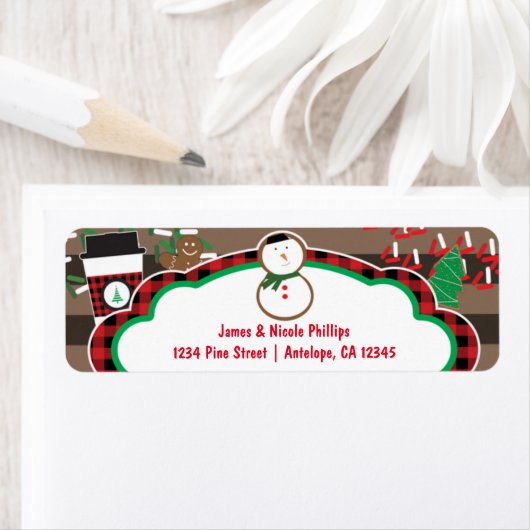 Cacao & Cookies kerstfeestdag Adres label (Insitu)