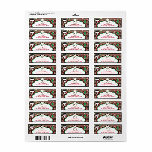 Cacao & Cookies kerstfeestdag Adres label (Full Sheet)