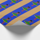 Cacao Cutie Kerstmis Ballerina (Kiara) BlueGold Cadeaupapier (Hoek)