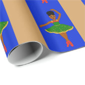 Cacao Cutie Kerstmis Ballerina (Kiara) BlueGold Cadeaupapier (Rol Hoek)