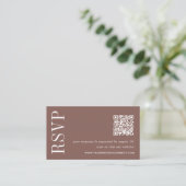 Cacao Earth Tone Bruiloft QR Code RSVP Informatiekaartje (Staand voorkant)