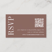 Cacao Earth Tone Bruiloft QR Code RSVP Informatiekaartje (Voorkant)