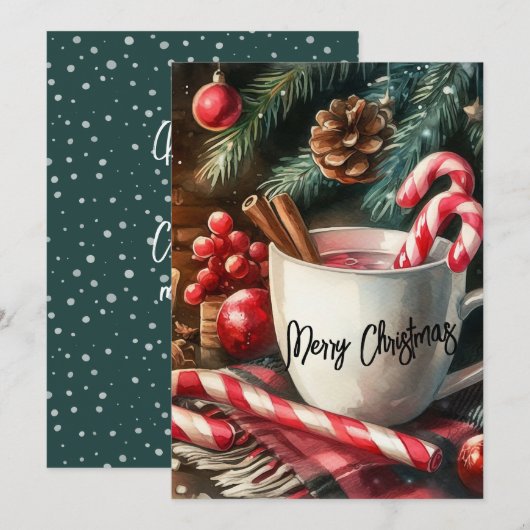 Cacao en Cheer Feestdagenkaart (Voorkant / Achterkant)