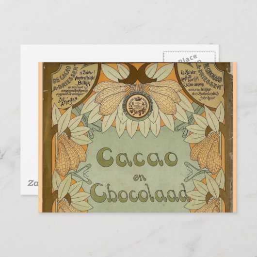 Cacao en Chocolade Dutch Chocolate 1900 Briefkaart (Voorkant / Achterkant)