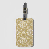 Cacao en Cream Damask Bagagelabel (Voorkant (verticaal))