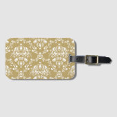 Cacao en Cream Damask Bagagelabel (Voorkant (horizontaal))