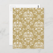 Cacao en Cream Damask Briefkaart (Voorkant / Achterkant)