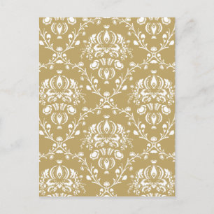 Cacao en Cream Damask Briefkaart