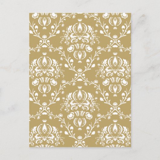 Cacao en Cream Damask Briefkaart (Voorkant)