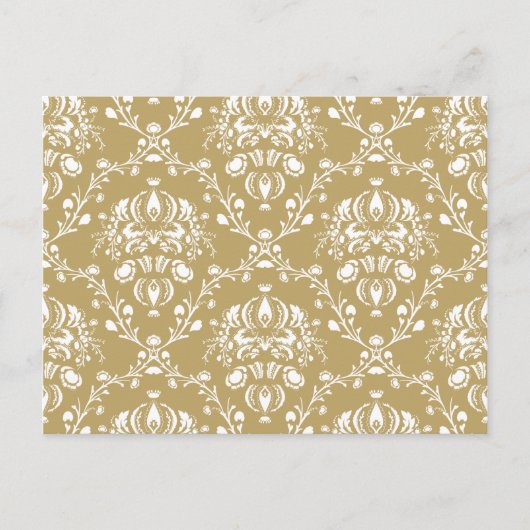Cacao en Cream Damask Briefkaart (Voorkant)