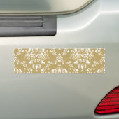 Cacao en Cream Damask Bumpersticker (Op auto)