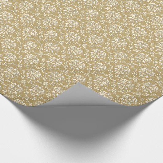 Cacao en Cream Damask Cadeaupapier (Hoek)