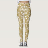 Cacao en Cream Damask Leggings (Voorkant)