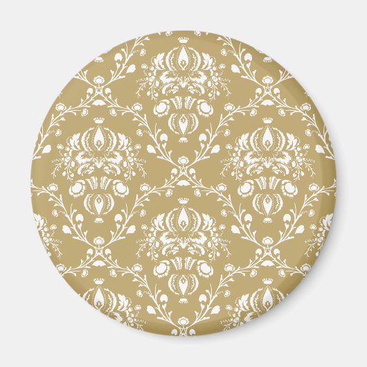 Cacao en Cream Damask Magneet (Voorkant)