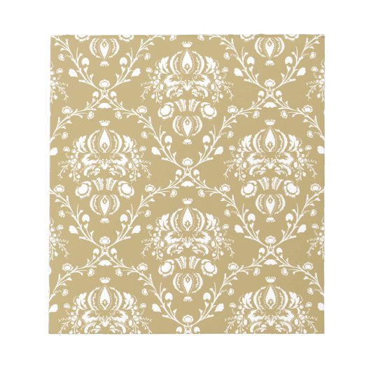 Cacao en Cream Damask Notitieblok (Voorkant)
