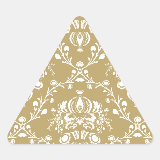 Cacao en Cream Damask Sticker (Voorkant)