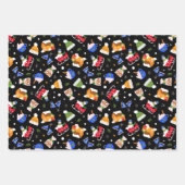 Cacao en kerstfeestartikelen, set 3 inpakpapier vel (Voorkant 2)