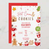 Cacao en Koekje Kerstmis Verjaardagsfeest Kaart (Voorkant / Achterkant)