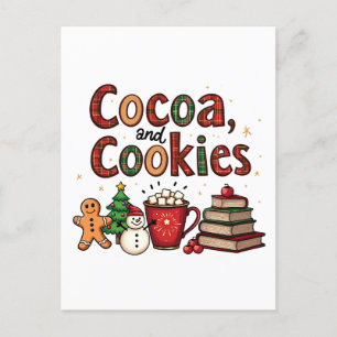 Cacao en koekjes kerstliefhebbers briefkaart