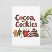 Cacao en koekjes kerstliefhebbers kaart (Staand voorkant)