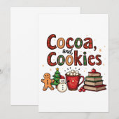 Cacao en koekjes kerstliefhebbers kaart (Voorkant / Achterkant)